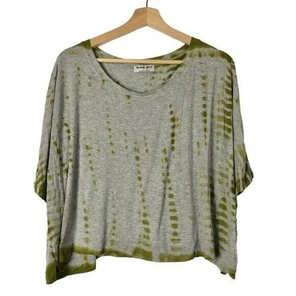 Michael Stars Gray Green Tie Dye Short Sleeve OS